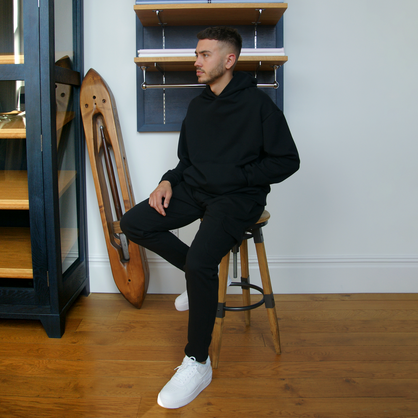 Ellis Dropped Shoulder Hoodie with Welt Pockets