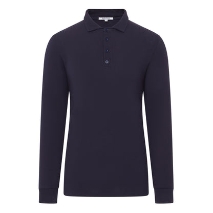 George Fine Knit Long-sleeved Midweight Polo Shirt