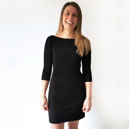 Holly Smart Boat-Neck Midweight Mini Dress